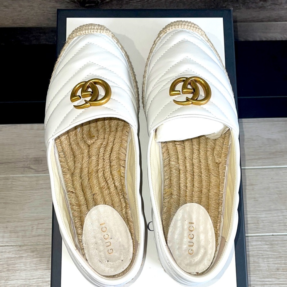 ✨AUTHENTIC GUCCI GG✨espadrilles white